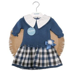 Vestido a cuadros con pompón