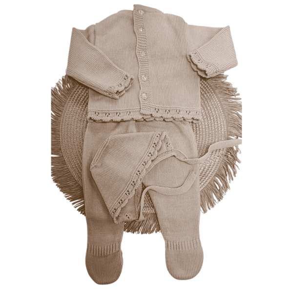Conjunto de polainas bebé 3 piezas camel capribebe - Imagen 2
