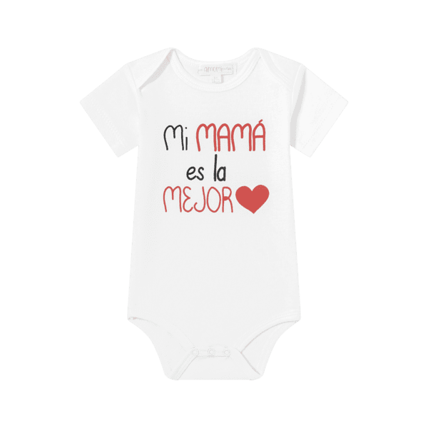 Pack bodies para bebe 100% algodón MAMÁ. - Imagen 3