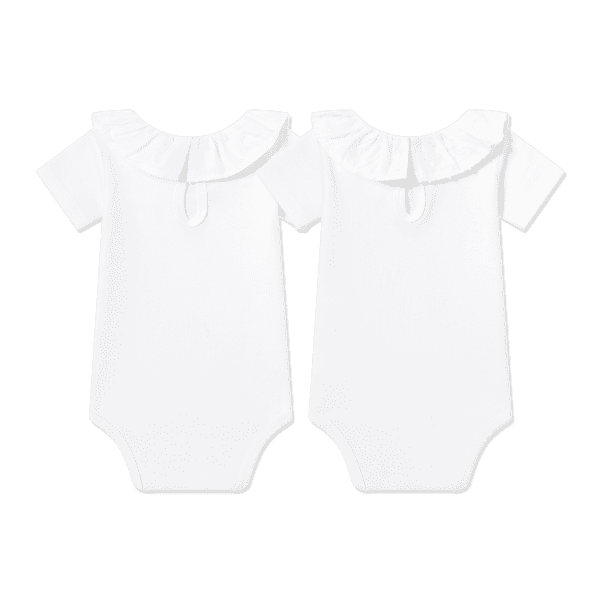 Pack bodies para bebé manga corta con cuello plumeti. 100% algodón. - Imagen 2