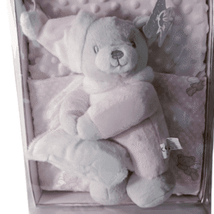 Set regalo para bebé/recién nacido rosa con manta y peluche