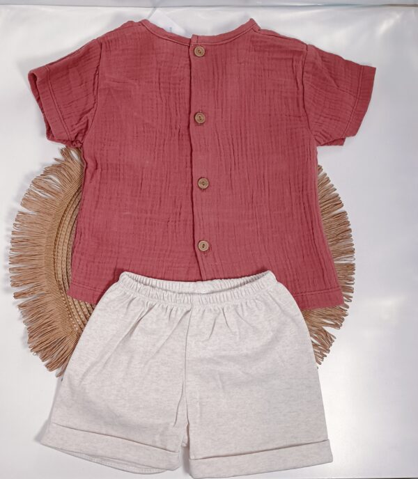 Conjunto pantalón corto y camisa niño de verano. - Imagen 4