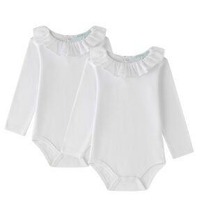 Pack de bodies para bebé de algodón con cuello volante
