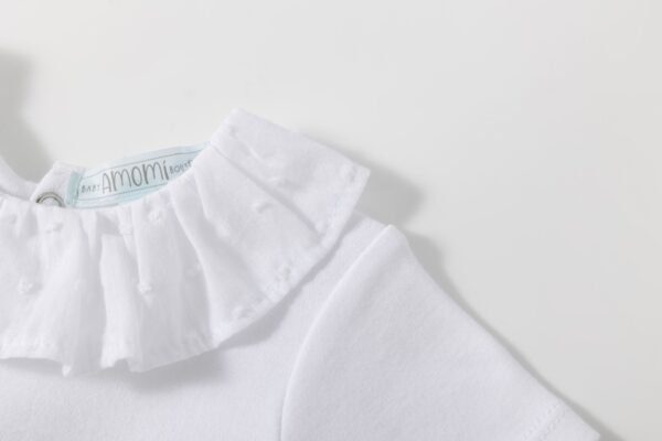 Pack bodies para bebé cuello plumeti 100% algodón color azul y blanco. Marca Amomi. - Imagen 10