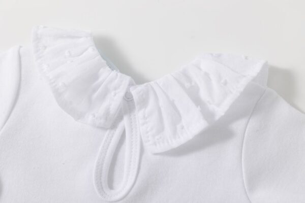 Pack bodies para bebé cuello plumeti 100% algodón color azul y blanco. Marca Amomi. - Imagen 6