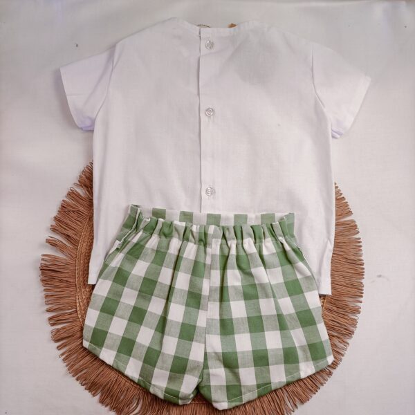 Conjunto de bebé de Cuadros Vichy diseño exclusivo - Imagen 2