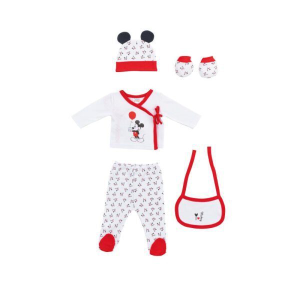 Set regalo recién nacido para bebé Disney Mickey Mouse. Algodón 100% - Imagen 2