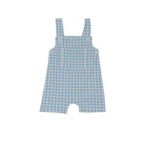 Peto Corto de Bebé a Cuadros Vichy Azul y Blanco
