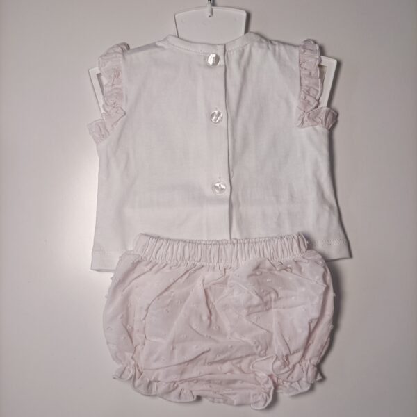 Conjunto para bebé niña cubrepañal y blusa rosa clarito - Imagen 2