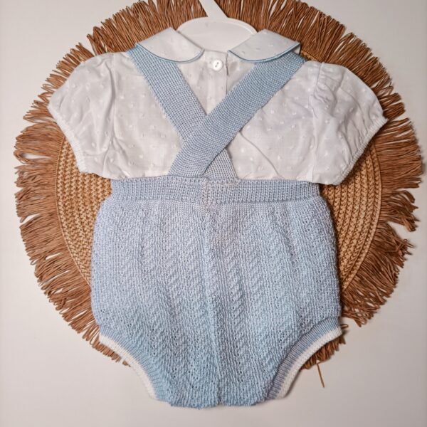 Ranita para bebé de perlé con blusa de plumeti color azul. - Imagen 2