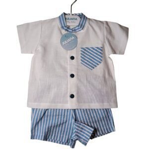 Conjunto para bebé niño de rayas marinero marca Juliana.