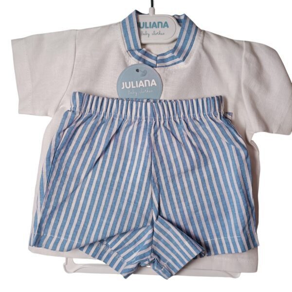 Conjunto para bebé niño de rayas marinero marca Juliana. - Imagen 4