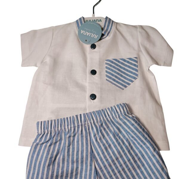 Conjunto para bebé niño de rayas marinero marca Juliana. - Imagen 3