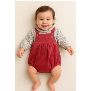 Conjunto peto rojo + blusa estampada Majetes