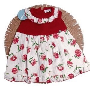 Vestido de bebé punto con cuerpo de flores. Marca Juliana.
