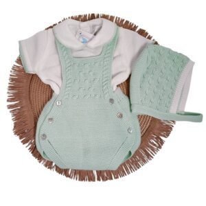 Ranita de bebe con camisa y capota. Color verde agua.